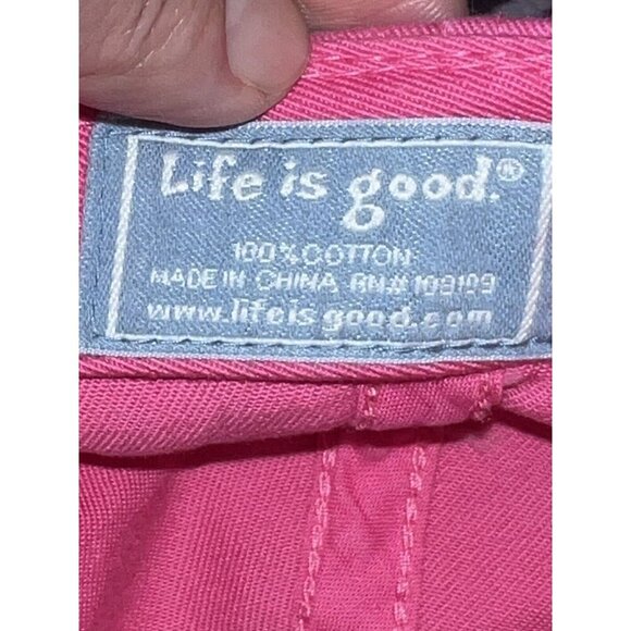 LIFE IS GOOD Pink Adjustable Ball Cap Hat Embroidered Daisy Flower 22 in - Picture 10 of 10